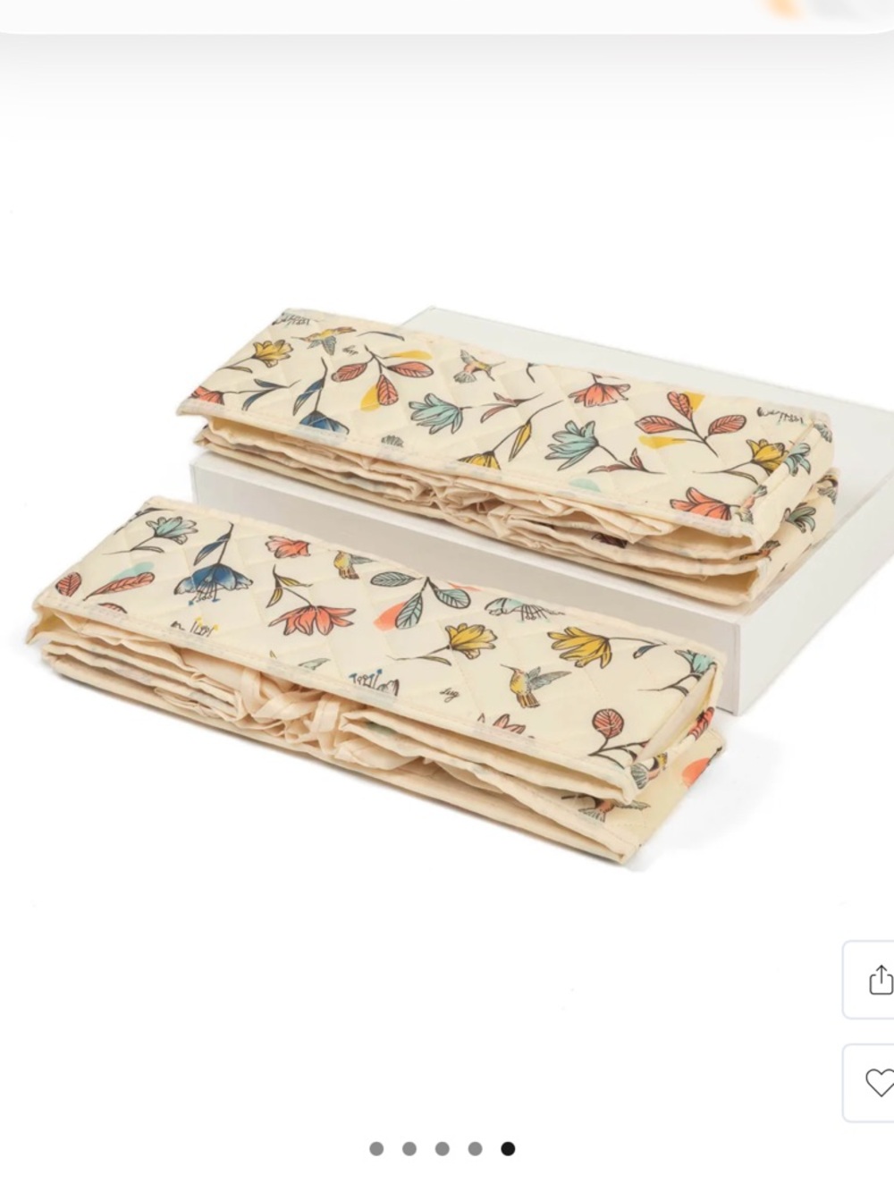 Trolley 2pc 24 Pocket Drawer Organizers RARE HUMMINGBIRD FLORAL - Picture 4 of 5